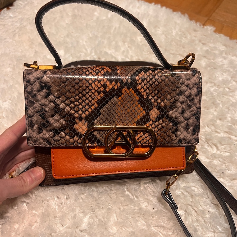 Aldo Brand Snake Print and Orange Women's Bag
